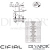 Cifial 31113TB U Techno X300 3 Hole Wall Basin Mixer Tap with Plate Dimension